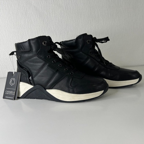 Carmela Comfortflex Made In Spain Leather Ankle Booties Black Size 9.5 - Picture 5 of 12